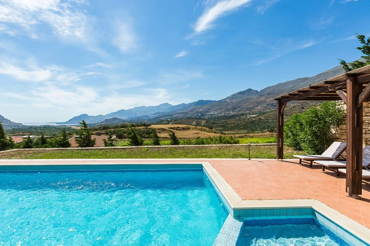 Stone terraces and the built-in BBQ