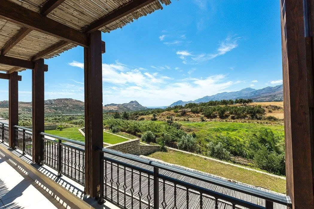 Balcony with sea and countryside views