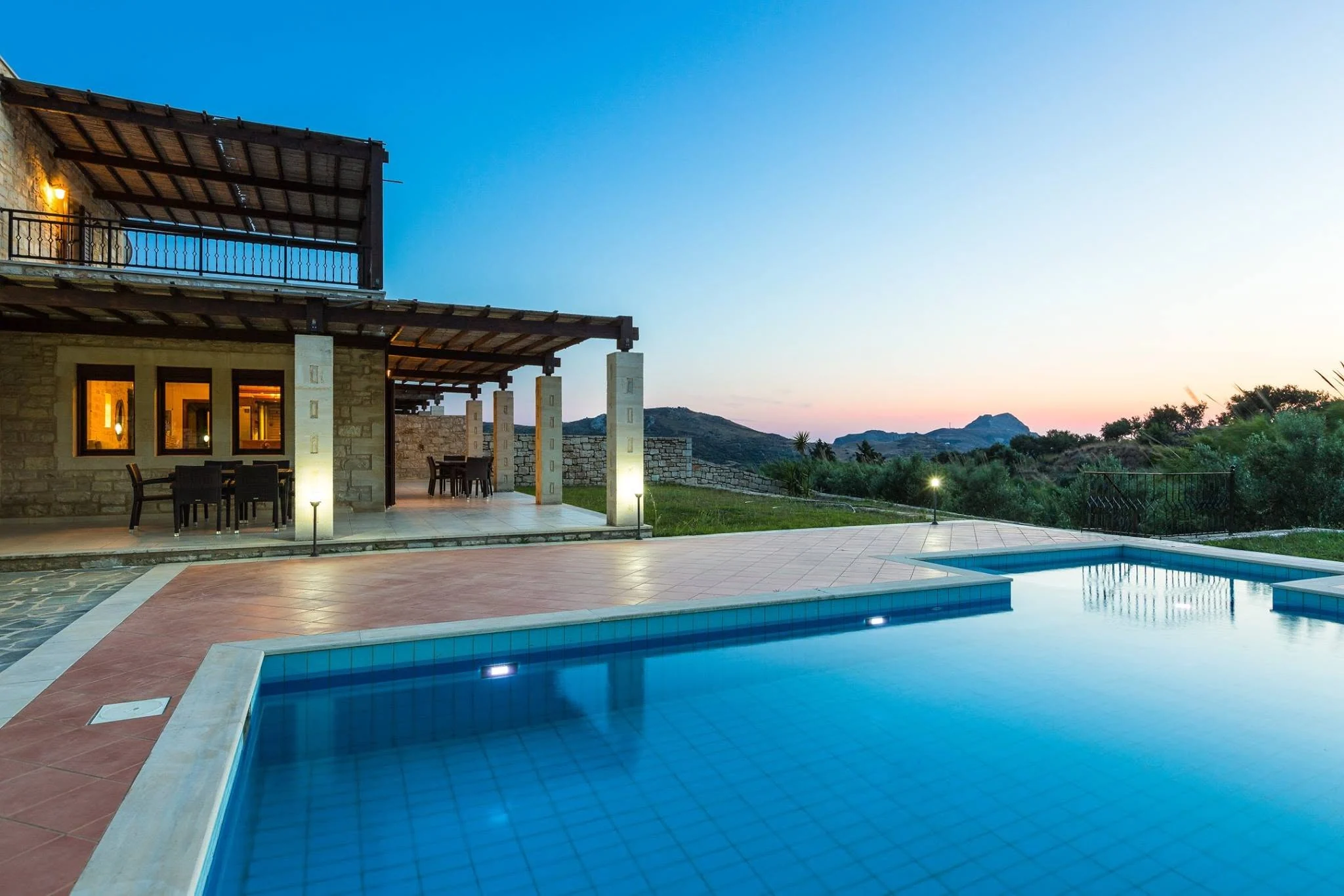 The pool at sunset