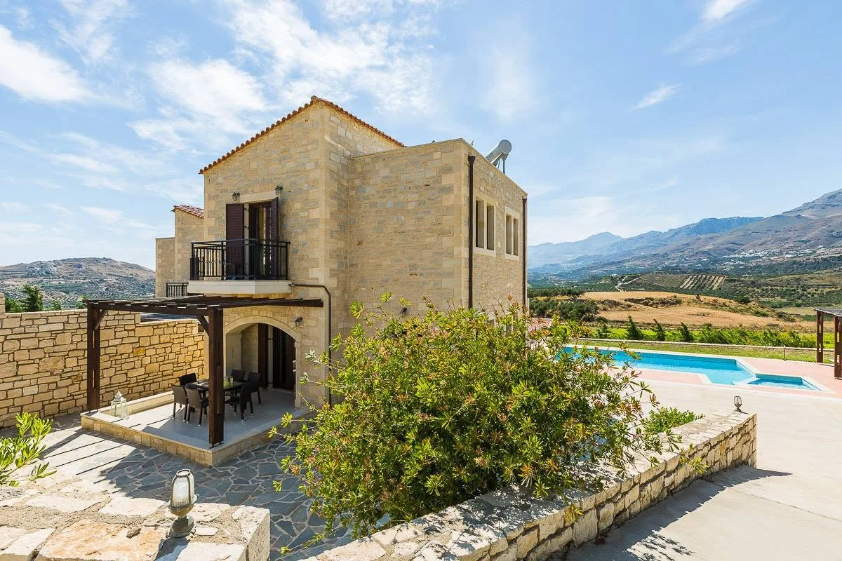 Stone terraces and the built-in BBQ